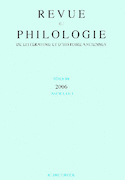 Revue de philologie, de littérature et d'histoire anciennes, v.  80
